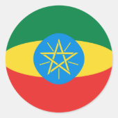 Äthiopien-Flaggenaufkleber Runder Aufkleber (Vorderseite)