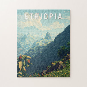 Äthiopien Illustration Reise Kunst Vintage Puzzle