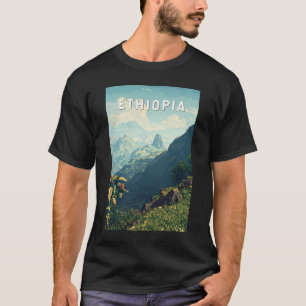 Äthiopien Illustration Travel Art Vintag T-Shirt