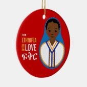 Äthiopien-Jungen-Adoptions-Andenken Keramikornament (Rechts)