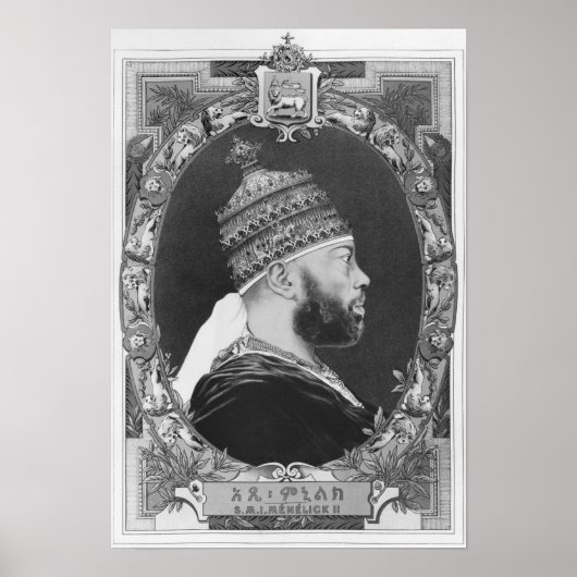 Äthiopien, Menelik II Poster (Vorne)
