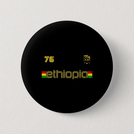 Äthiopien -Reggae Rastafari Jamaika Fußll Fußball Button (Vorderseite)