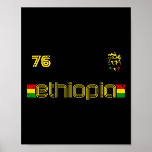 Äthiopien -Reggae Rastafari Jamaika Fußll Fußball  Poster
