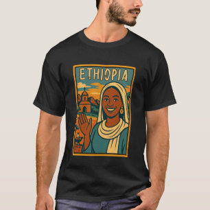 Äthiopien Reisendes Retro-Comic Äthiopien Lalibela T-Shirt