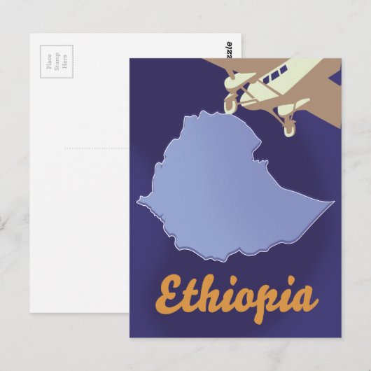 Äthiopien Reiseplakat Postkarte (Vorne/Hinten)