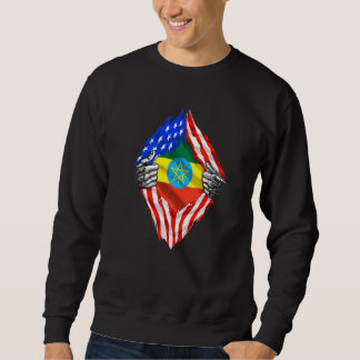 Äthiopien Roots Usa Flagge Patriotisch Äthiopische Sweatshirt