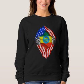 Äthiopien Roots Usa Flagge Patriotisch Äthiopische Sweatshirt