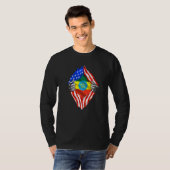 Äthiopien Roots Usa Flagge Patriotisch Äthiopische T-Shirt (Vorne ganz)