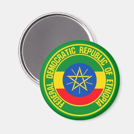Äthiopien-Runde Magnet (Vorderseite/Rückseite)
