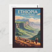 Äthiopien Schäfer Herd Travel Art Vintag Postkarte (Vorne/Hinten)
