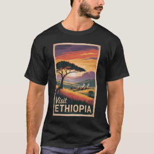 Äthiopien Sonnenuntergang Reise Kunst Vintage T-Shirt