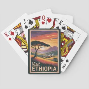 Äthiopien Sunset Travel Art Vintag Spielkarten