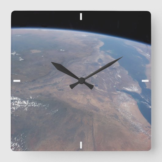 Äthiopien und ein Teil des Roten Meeres Quadratische Wanduhr (Vorderseite)