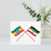 Äthiopien und Gambella überquerten Flaggen Postkarte (Stehend Vorderseite)