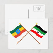 Äthiopien und Gambella überquerten Flaggen Postkarte (Vorne/Hinten)