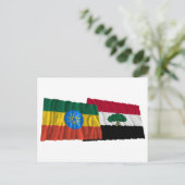 Äthiopien und Oromia Waving Fahnen Postkarte (Stehend Vorderseite)