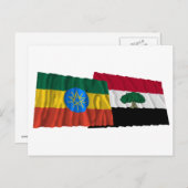 Äthiopien und Oromia Waving Fahnen Postkarte (Vorne/Hinten)