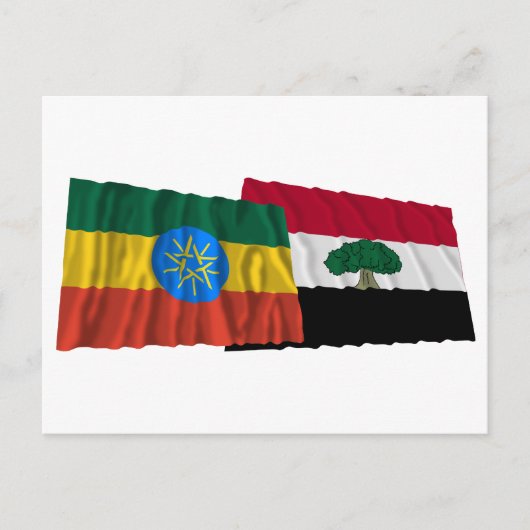Äthiopien und Oromia Waving Fahnen Postkarte (Vorderseite)