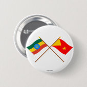 Äthiopien und Tigray gekreuzte Flaggen Button (Vorne & Hinten)
