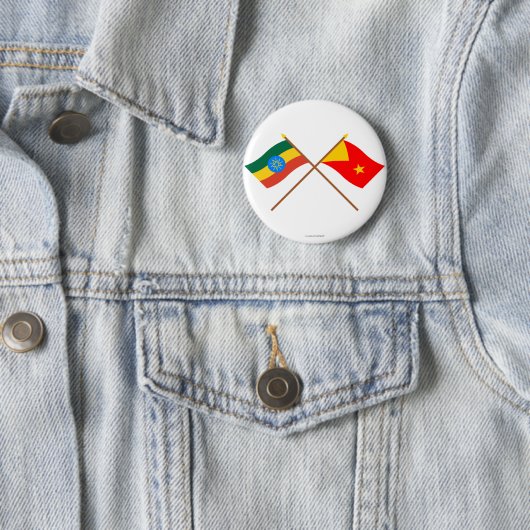 Äthiopien und Tigray gekreuzte Flaggen Button (Beispiel)