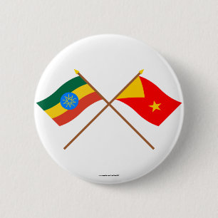 Äthiopien und Tigray gekreuzte Flaggen Button