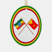 Äthiopien und Tigray gekreuzte Flaggen Keramikornament (Rechts)