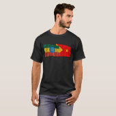 Äthiopien und Tigray wellenartig bewegende Flaggen T-Shirt (Vorne ganz)