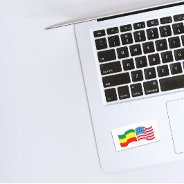 Äthiopien - USA Hut Rechteckiger Aufkleber