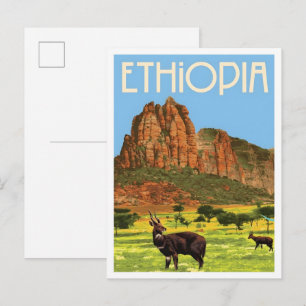 Äthiopien Vintage Reise Postkarte