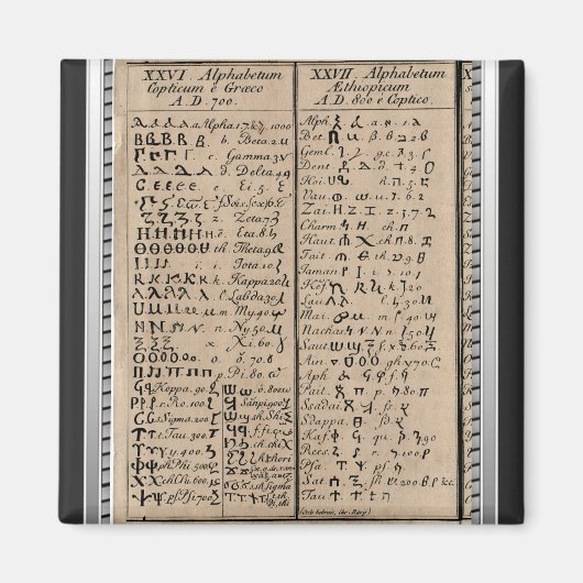 Äthiopisch-koptische Alphabet Magnet (Vorne)