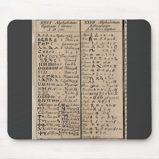 Äthiopisch-koptische Alphabet Mousepad (Vorne)