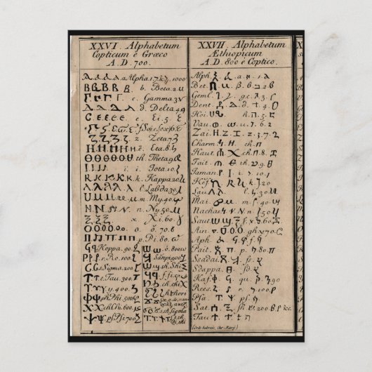 Äthiopisch-koptische Alphabet Postkarte (Vorderseite)