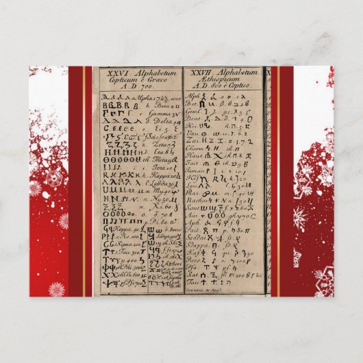 Äthiopisch-koptische Alphabet Postkarte (Vorderseite)