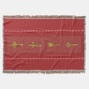 Äthiopisch-Orthodoxe Kreuze – Gold auf Rot Decke