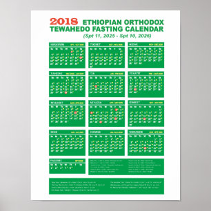 Äthiopisch-Orthodoxer Fastenkalender 2018 Poster