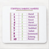 Äthiopische/Amharic-Zahlen Mousepad (Vorne)