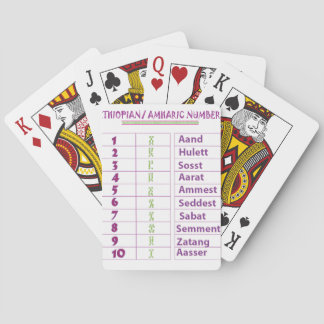 Äthiopische/Amharische Zahlen Spielkarten
