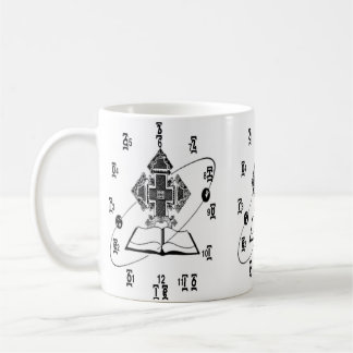 Äthiopische Bibel-Uhr-Zeit-Uhr-Entwurfs-Tasse Kaffeetasse