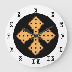 Äthiopische Bibel-Zeit - runde (große) Wanduhr