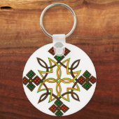 äthiopische Cross Button-Schlüsselanhänger, T - Sh Schlüsselanhänger (Vorderseite)