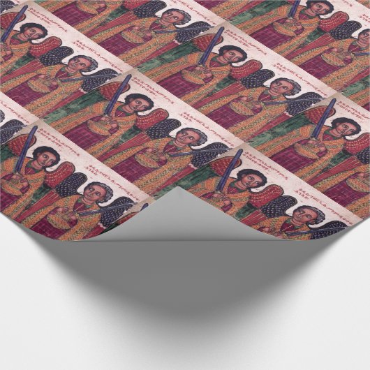 Äthiopische Erzengel Michael und Geschenkpapier (Ecke)