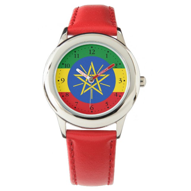 Äthiopische Flagge Armbanduhr (Vorderseite)