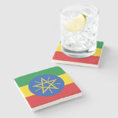 Äthiopische Flagge (Äthiopien) Steinuntersetzer (Seitenansicht)
