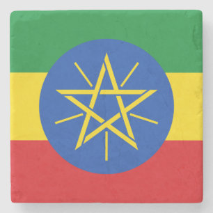 Äthiopische Flagge (Äthiopien) Steinuntersetzer