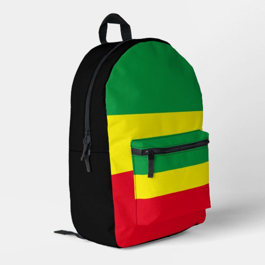Äthiopische Flagge Bedruckter Rucksack (Rückseitige Ecke links)