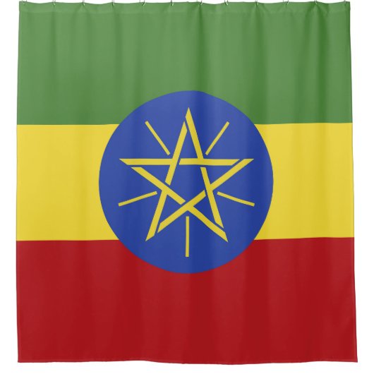 Äthiopische Flagge Duschvorhang (Vorderseite)