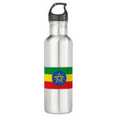 Äthiopische Flagge Edelstahlflasche (Vorderseite)