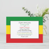 Äthiopische Flagge, Flagge von Äthiopien Hochzeit Einladung (Stehend Vorderseite)