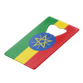 Äthiopische Flagge Geldbeutel Flaschenöffner (Vorderseite Schrägansicht)
