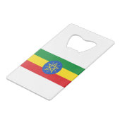 Äthiopische Flagge Geldbeutel Flaschenöffner (Vorderseite Schrägansicht)